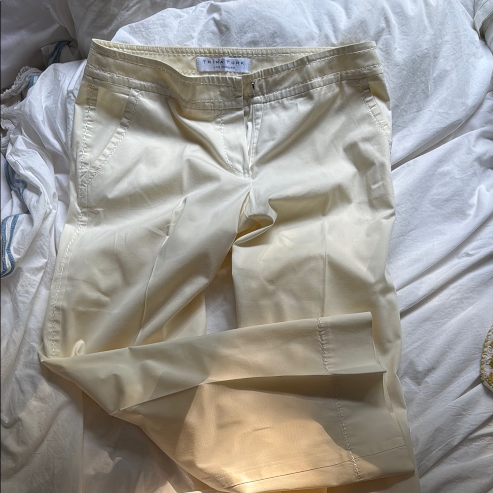 Trina Turk Cream Chinos for Effortless Elegance